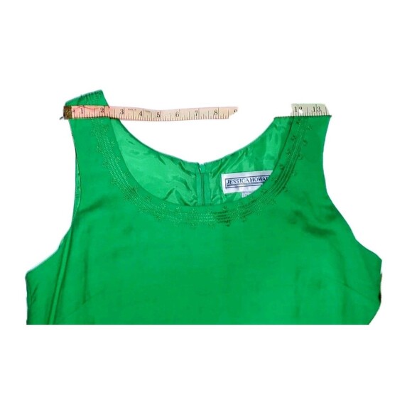 Green Linen Blend Shift Maxi Dress 8, Sleeveless Scoop Neck, Cottagecore Garden - Picture 8 of 13